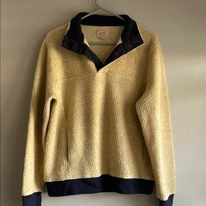 J. Crew Cream and Navy Zip Up Sweater